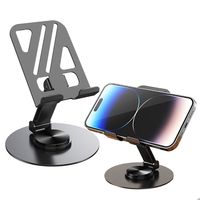 Metal Mobile Phone Holder 360 Rotate Flexible Folding Live Mobile Phone Stand Mount Non-Slip Adjustable Desktop Tablet Stand