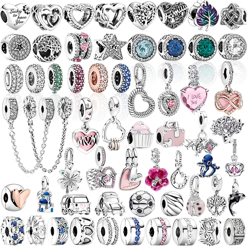 Heißer Verkauf Funkelnde Spacer-Clips, Charm-Perlen, Anhänger passend für Original-Schlangenarmband, Halskette, Perlen für DIY-Schmuck, Damengeschenk