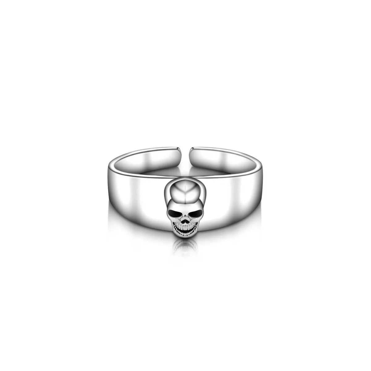 2023 New 100% S925 Sterling Silver Skull Head Ring European and American Vintage Fashion Personality Punk Ring for Men and Women