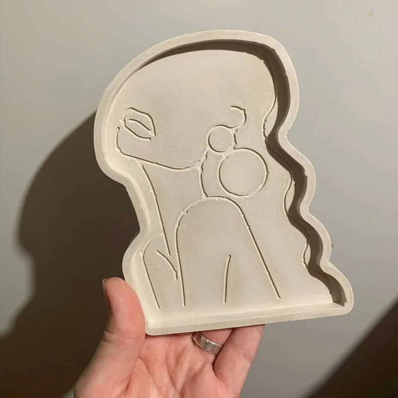 Lady Body Tray Silicone Mold Epoxy Resin Women Model Art Cup Abstract Plate Dish Coaster Plaster Cement Concrete Molds Handcraft