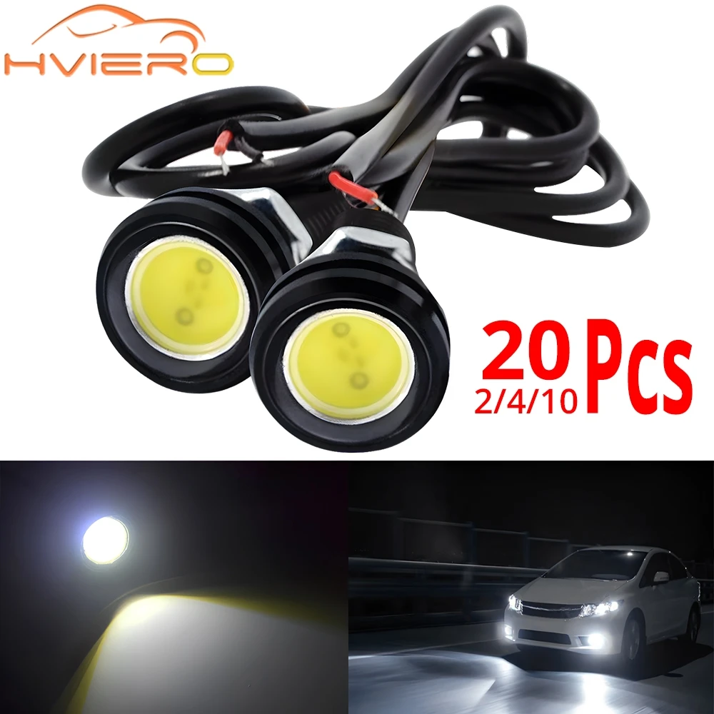 2/4/10/20PCS 23mm Car Lamps Motor Parking Turn Signal Light Brakes Trunk Eagle Eye Daytime Running Backup Waterproof Multicolor