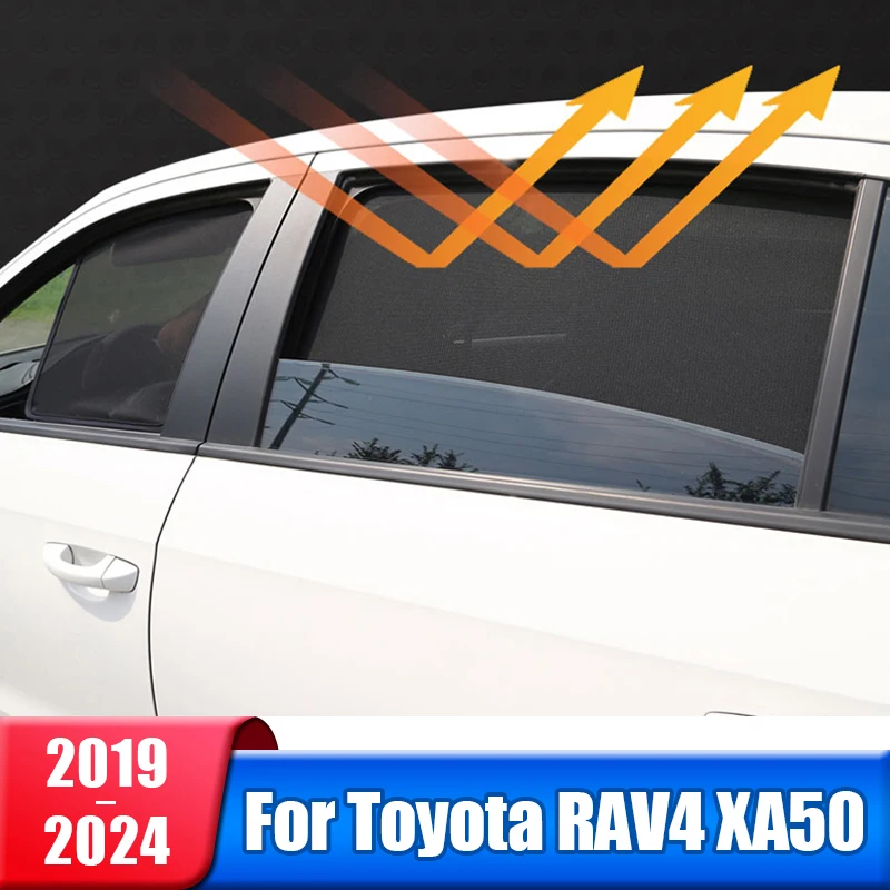 

Car Curtain Car Window Sunshade Mesh Cover For Toyota RAV4 XA50 2019 2020 2021 2022 2023 2024 RAV 4 Hybrid Accessories