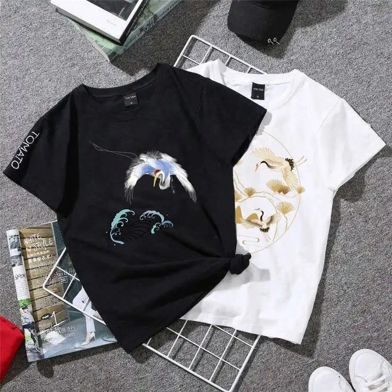 النمط الصيني كرين شروق الشمس الحديد على بقع DIY بها بنفسك نقل الحرارة الملابس تي شيرت ملصقات الحرارية طباعة الديكور #2