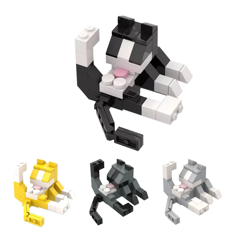 ~~ Serie Animal ladrillos MOC figuras de gato DIY bloques de construcción juguetes educativos para niños regalo de cumpleaños · ·
