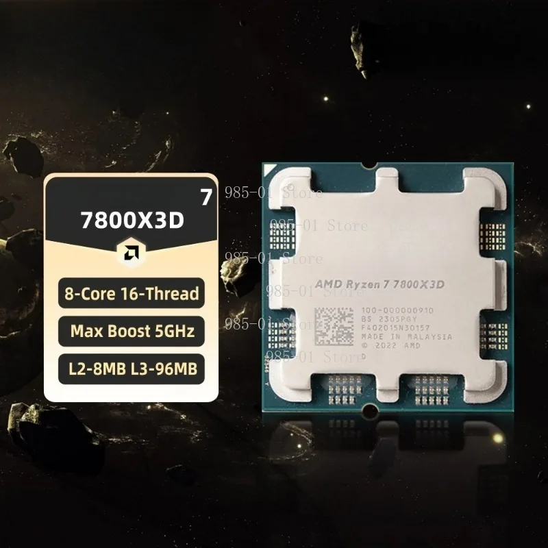 AMD Ryzen 7 7800X3D Processor 5GHz 8-Core 16-Thread AM5 Desktop Gaming CPU (No Box)
