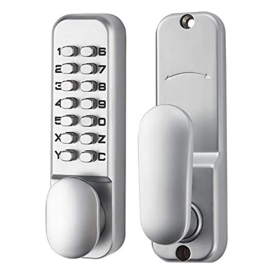 

Mechanical Keyless Door Lock for Home Entry, Hotel, Office, Studio, Warehouse, Archives 6-Code Latch Lock in Stainless Steel Si