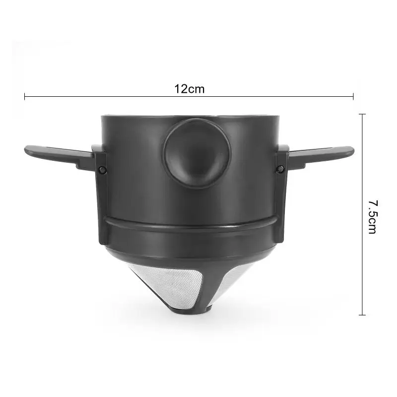 Infusor de chá de aço inoxidável 304 com tampa, grade reutilizável, vazamento de chá binaural, café Teaware, 1pc