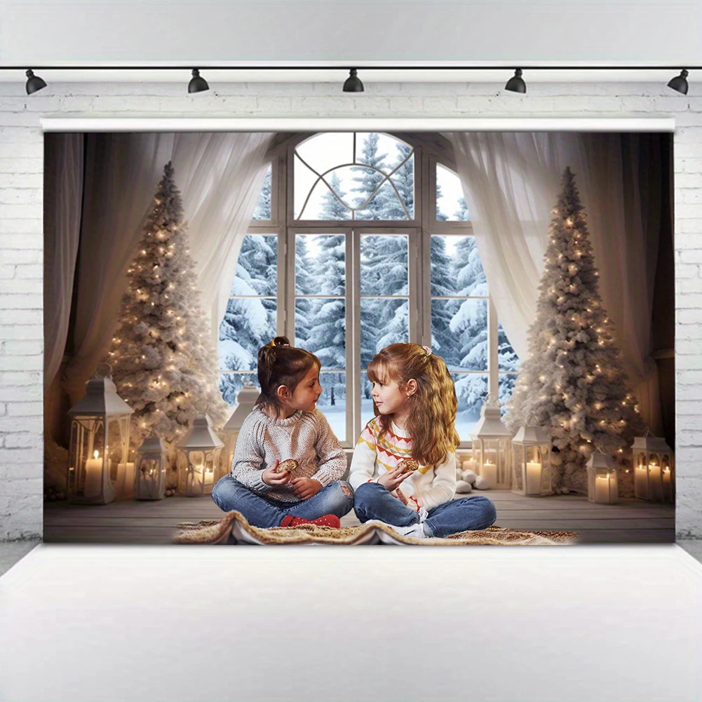

Winter Christmas Rustic Photography Backdrop 10x8FT Winter Snow Scene Xmas Party Decor Background Christmas Tapestry