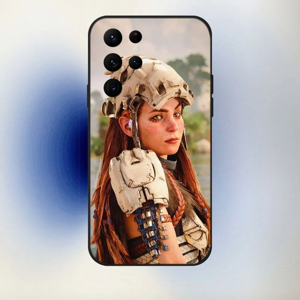 Aloy HFW Game Horizon   Phone Case For Samsung S24,23,22,30,21,10,9,Ultra,Plus,Lite,FE,5G Black Soft Case