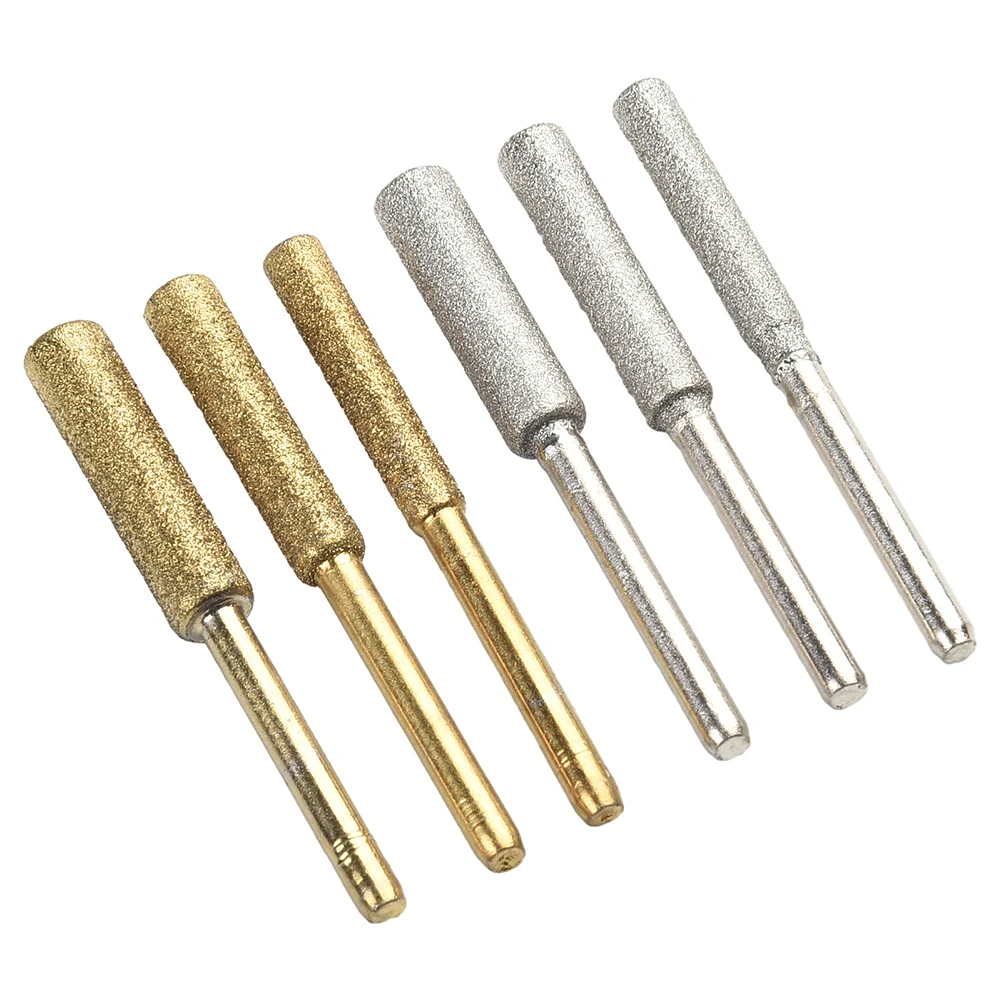Imagem -02 - Diamond Coated Cilíndrico Burr Chainsaw Sharpener Stone File Chain Saw Sharpening Carving Grinding Tools mm 4.8 mm 5.5 mm Pcs