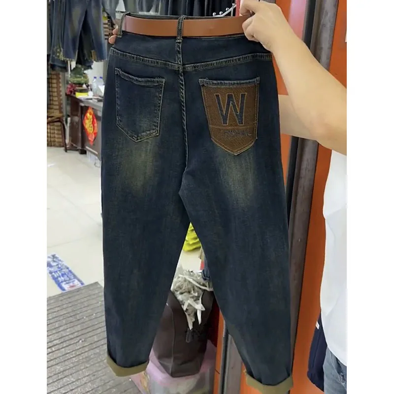 Jean droit en velours pour femme, sarouel radis épais, gros et fin, à neuf points, pour papa, nouvelle collection automne et hiver