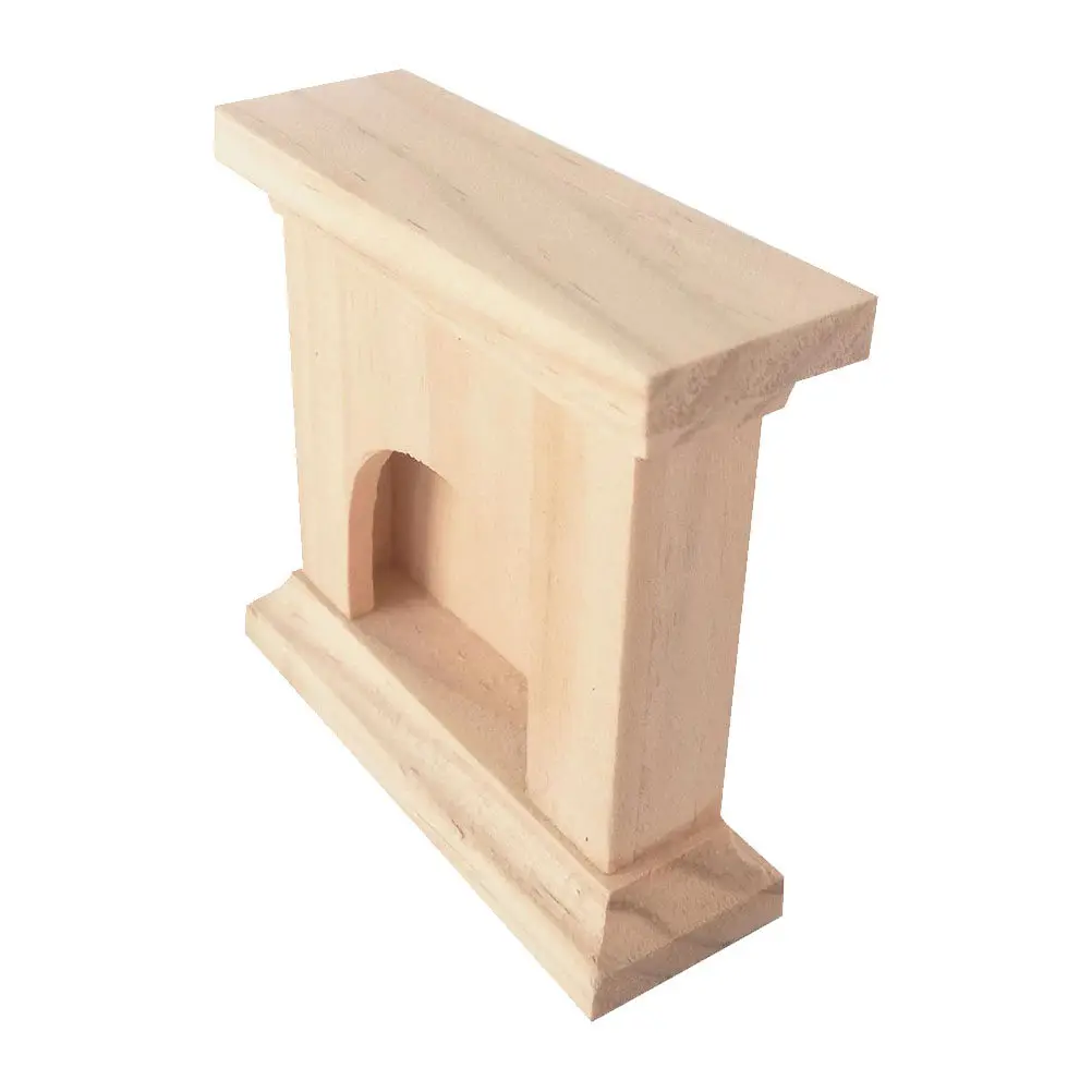 

1Pcs Solid Wood Mini Fireplace Natural Wooden Imitation Fireplace Ornament for Play House Decoration Creative Simulation