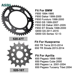 Motorcycle Front and Rear Sprockets for BMW F650 Dakar Funduro F650 GS F650GS G650GS For Husqvarna 650 TR For Aprilia 650 Pegaso