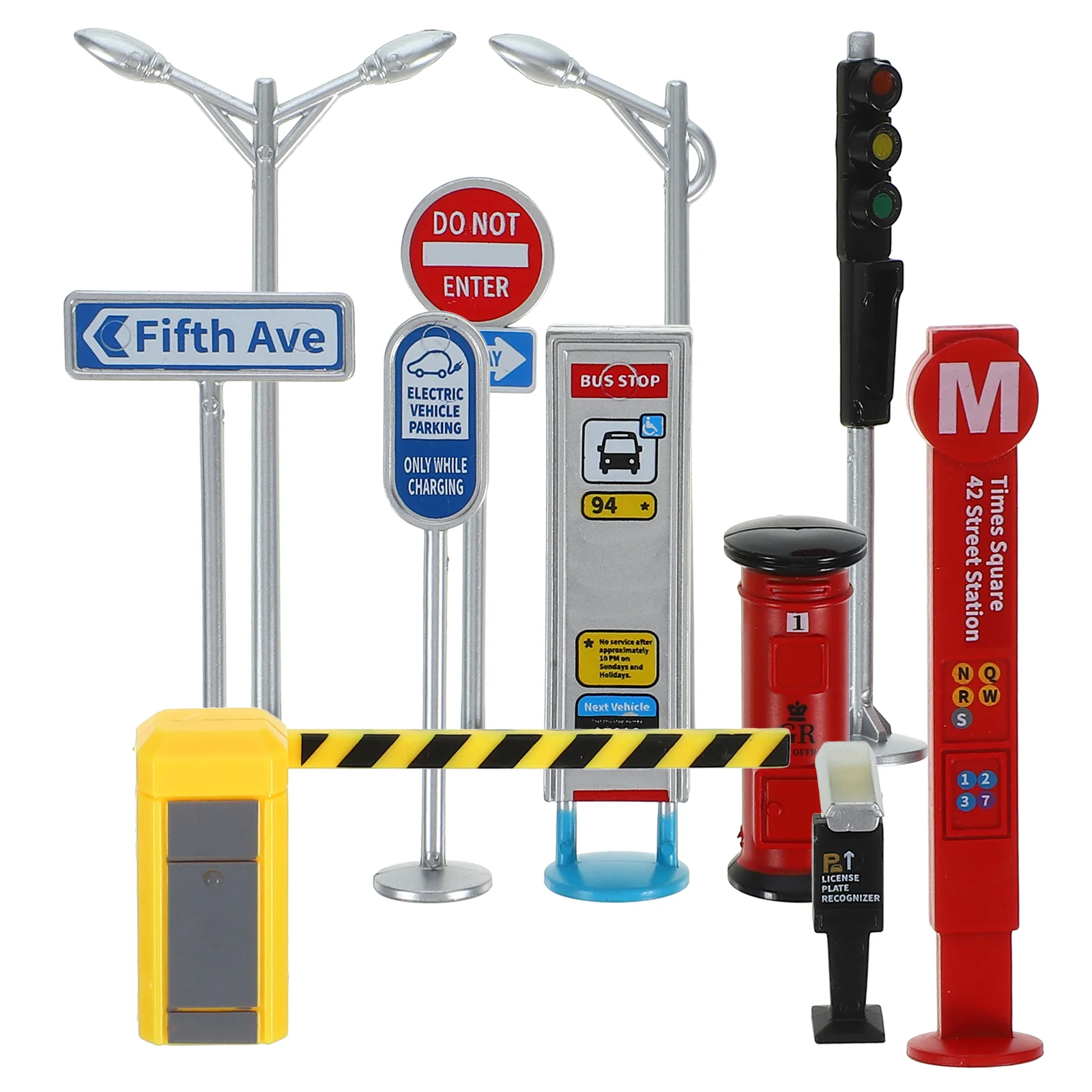 Traffic Barricade Model Sign Signs Toy Road Toys Cell For Kids Abs Child Micro Scene