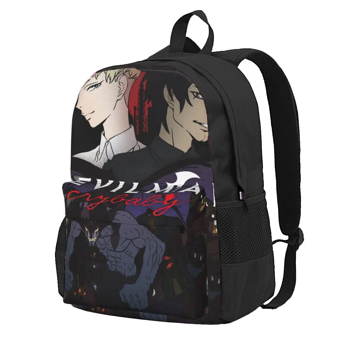 

Devilman Crybaby Anime Backpack manga akira fudo graphic Cycling Backpacks Men Style School Bags Designer Pattern Rucksack