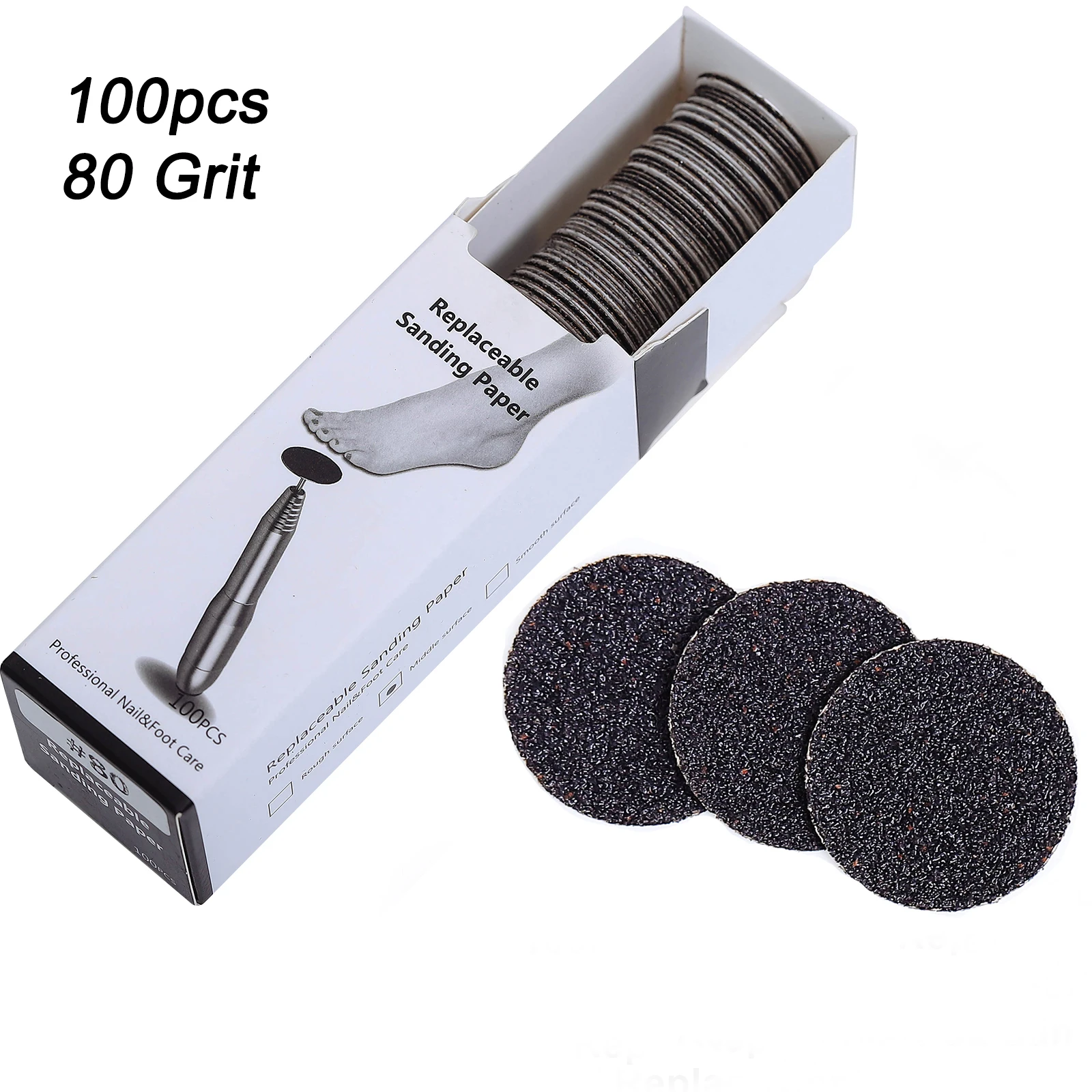 Fuß tote Haut Sandpapier Smart Wheel Pediküre Scheibe Datei Maniküre Werkzeug austauschbare Sandpapier Nagel haut Kallus entferner 25mm