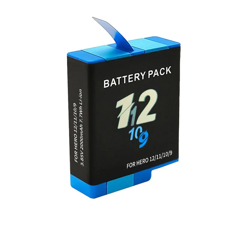 Jollmono Battery For GoPro Hero 12 11 10 9 2000 mAh Battery 3 Ways Fast Charger Box TF Card Storage For GoPro Hero Accessories