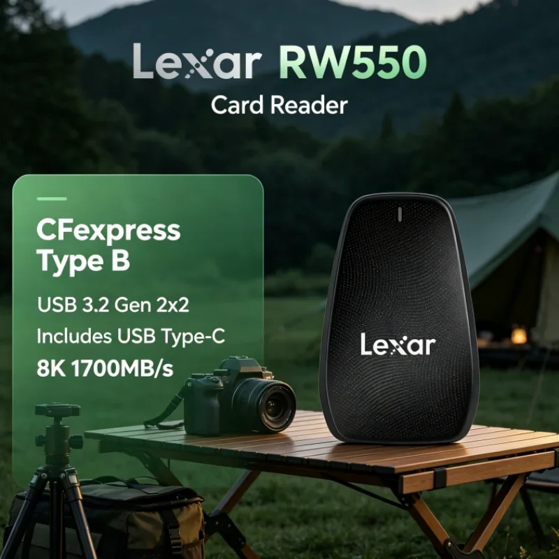 Lexar RW550 Portable USB Type-C USB 3.2 Gen 2x2 8K 20Gbps CFexpress Type B Reader Card Reader for Photo Transfer
