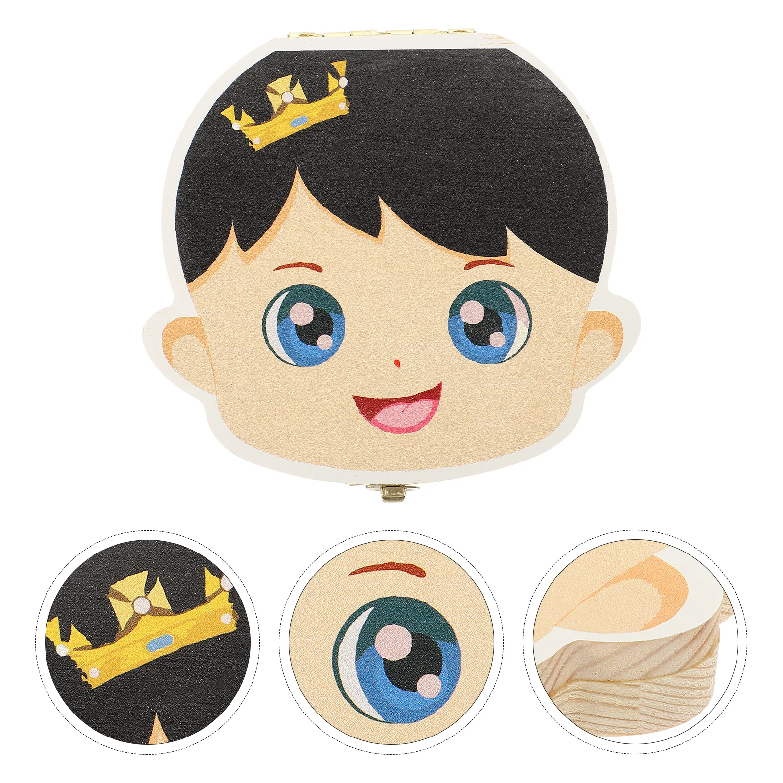 

Baby Teeth Storage Box Wooden Alloy Material Smooth Safe Surface For Infant Keepsake Gift Childhood Memory Case