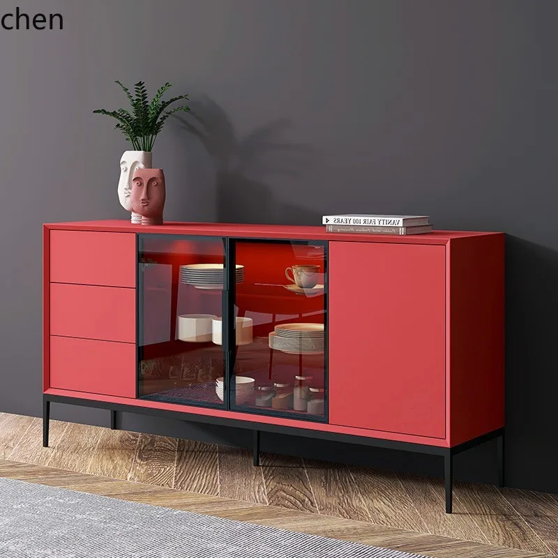 ZML Minimalist Sideboard Cabinet Modern Solid Wood Tea Storage Entryway Cabinet Multifunctional Bowl Cabinet
