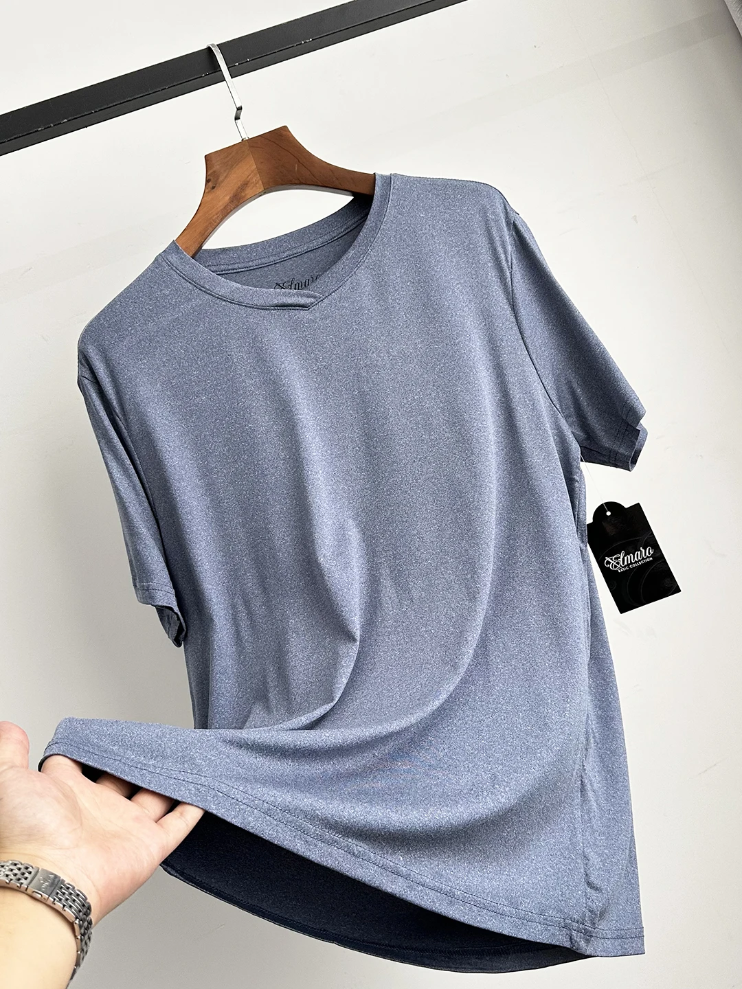 Ukelele Men's Sportswear Quick Dry High Elastic V-Neck Short Sleeve T-Shirt Lightweight Comfortable Breathable Casual Summer