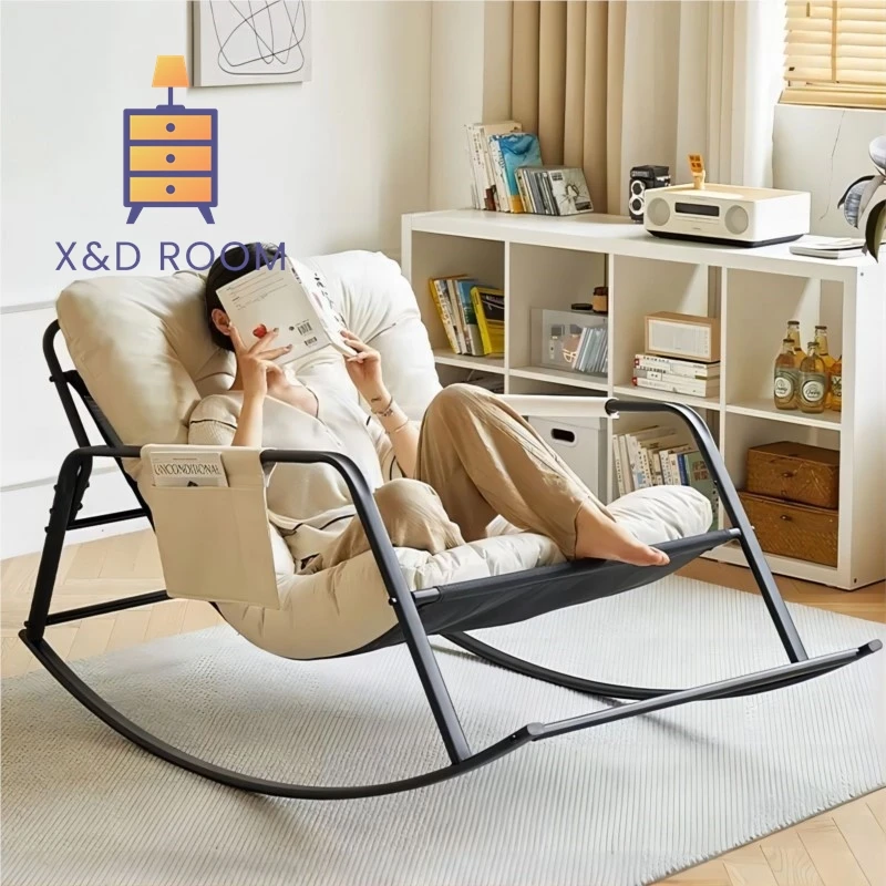 X & D-silla oscilante de acero al carbono para adultos, sillón ligero de lujo, cómodo, plegable, para balcón, casa, ocio, sofá Perezoso