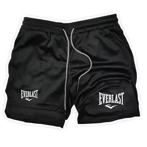 New2026Men Running Shorts Double-deck Sport Shorts Sportswear Gym Fitness Short Pants Training Jogging Bottom Men's Clothing