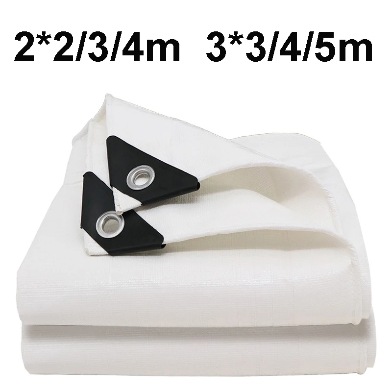 Lona Impermeable Blanca Rectangular Anti-UV, Toldo, Vela de Sombra para Camping, Jardín, Patio, Exteriores