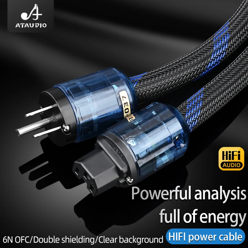 Cable de alimentación Hifi de alta calidad 6N OFC CD DAC, Cable de alimentación CA con enchufe chapado en rodio