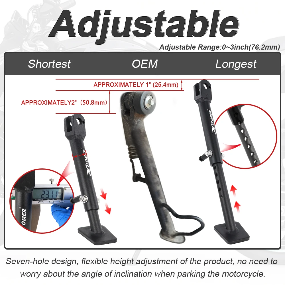 Kickstand motocicleta de alumínio para cfmoto 450nk 2023 2024 450 nk suporte lateral ajustável suporte lateral
