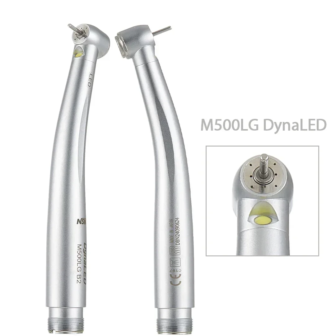 NSK DynaLED M500LG Turbine Handpiece Push Button Dental High Speed Handpiece with LED Light 4 Water Spray Ceramic Bearings Pens