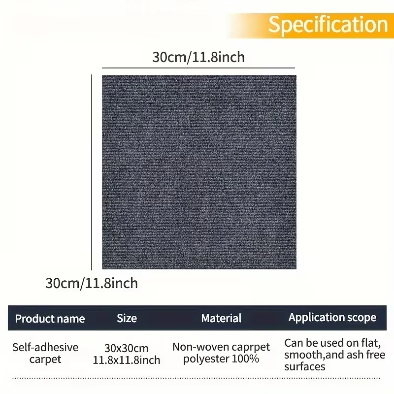 10PCS 30X30cm Waterproof Stain-Resistant & Highly Absorbent Area Rug - Non-Slip Washable Soft Carpet for Living Room Bedroom Roo