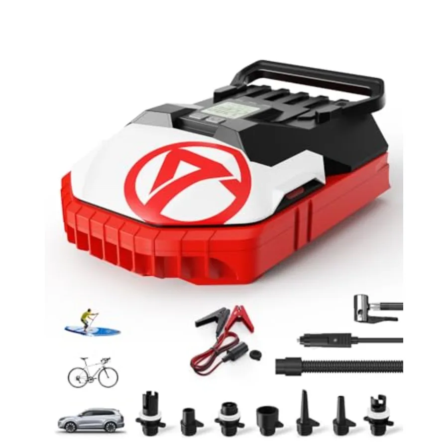 

Paddle Board Pump Electric, 12V DC Car Pump for Inflatable SUP with Dual Stage Fast Inflation and Auto-Off, Portable Air Pump f