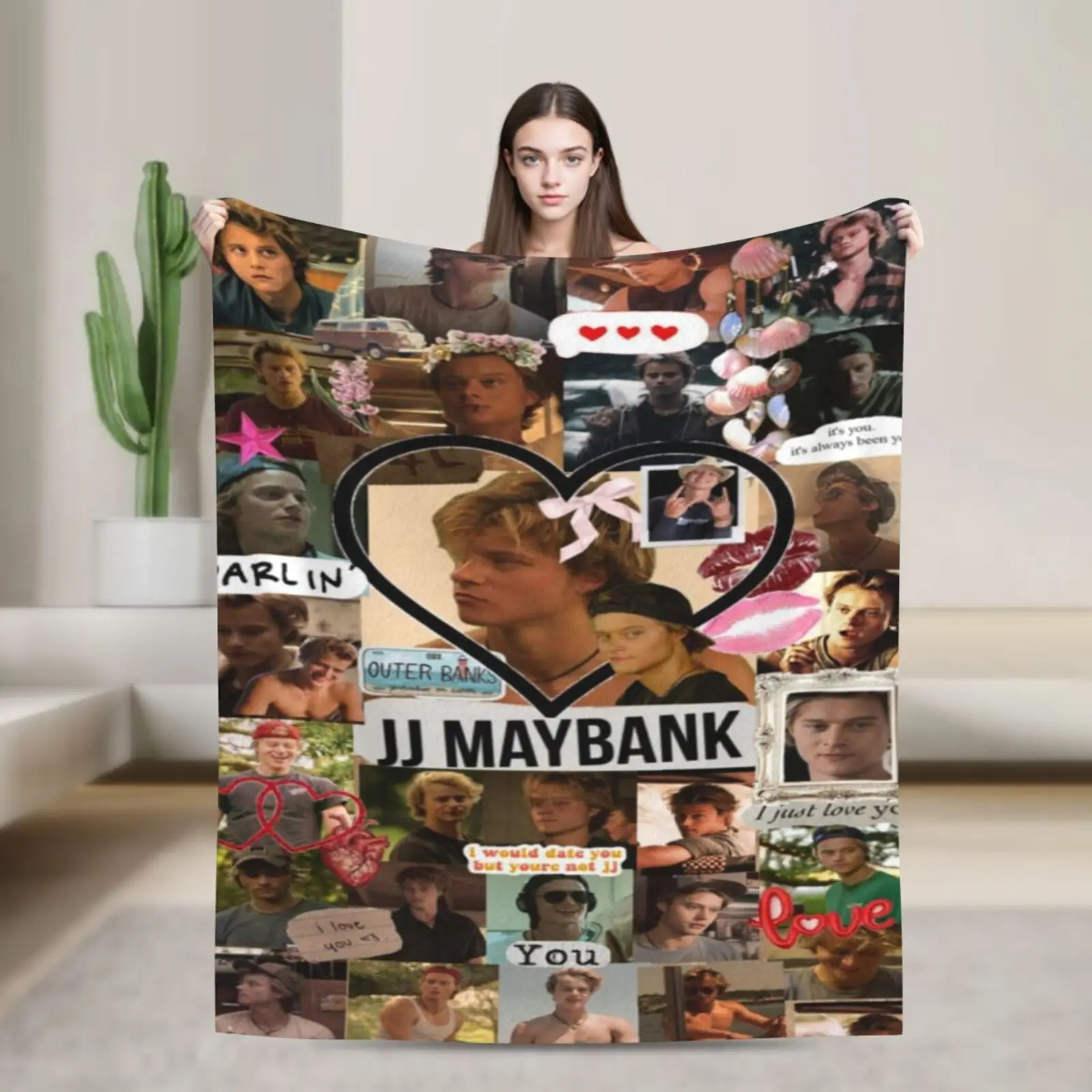 

Очаровательное мягкое одеяло JJ Maybank, уютное фланелевое одеяло для красивого мальчика для гостиной, общежития, сна, домашнего декора, все сезоны
