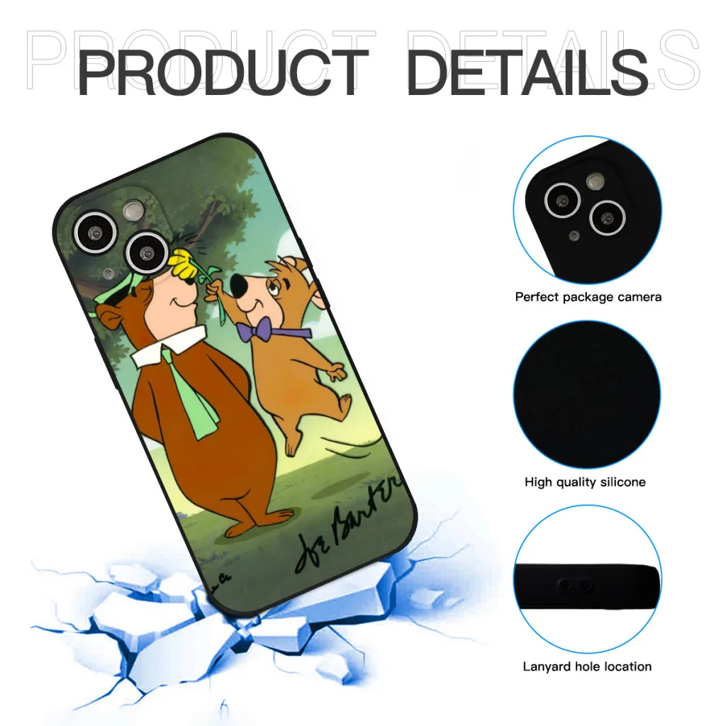 Phone Case For iPhone 15 Pro Max Silicone Shell Cute Yogi Bear