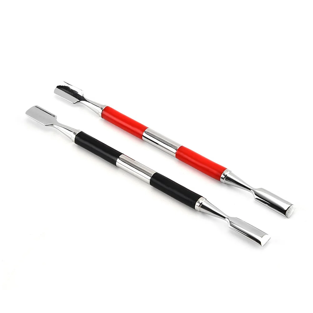 

Dead Skin Pusher Stainless Steel Non-Slip Handle Dual Head Cuticle Remover Tool For Exfoliating Nail Care Dead Skin Fork