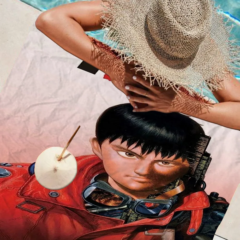 Anime Akira Big Microfiber Beach Towels Quick Dry Towel Sand Beach Towels Pool Towel for Travel Swim Pool Yoga