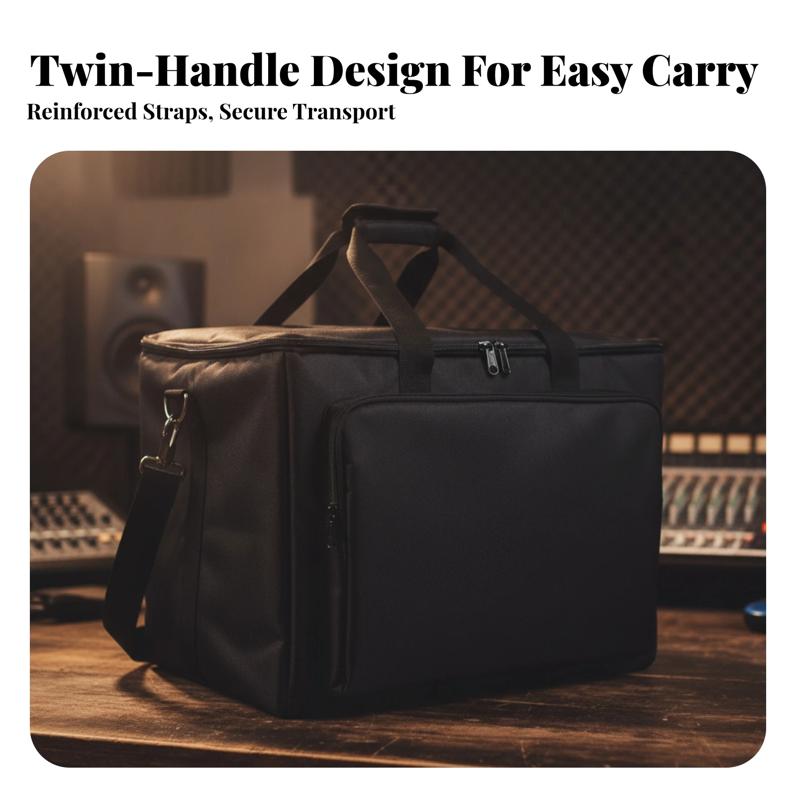 Amplifier Bag Padded Amplifier Bag with Shoulder Strap Case with Carry Handle Safeguarding Case with Front Pocket Heavy-Duty view 2