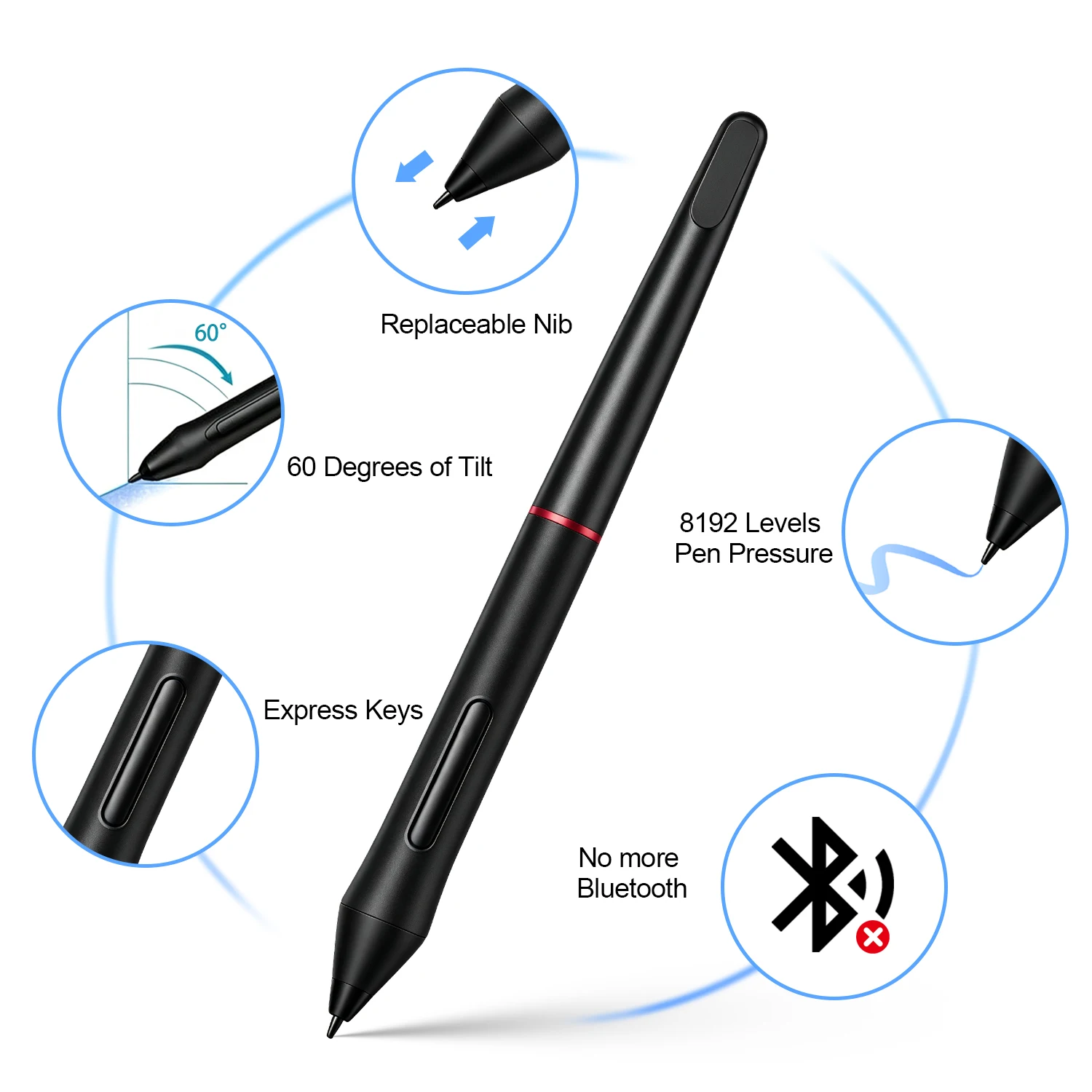 Digital Pen PA2 Suitable for UGEE/XP-PEN Graphic Monitor Artist 12/13.3/15.6 Pro, Artist 22R Pro, Artist 24 Pro
