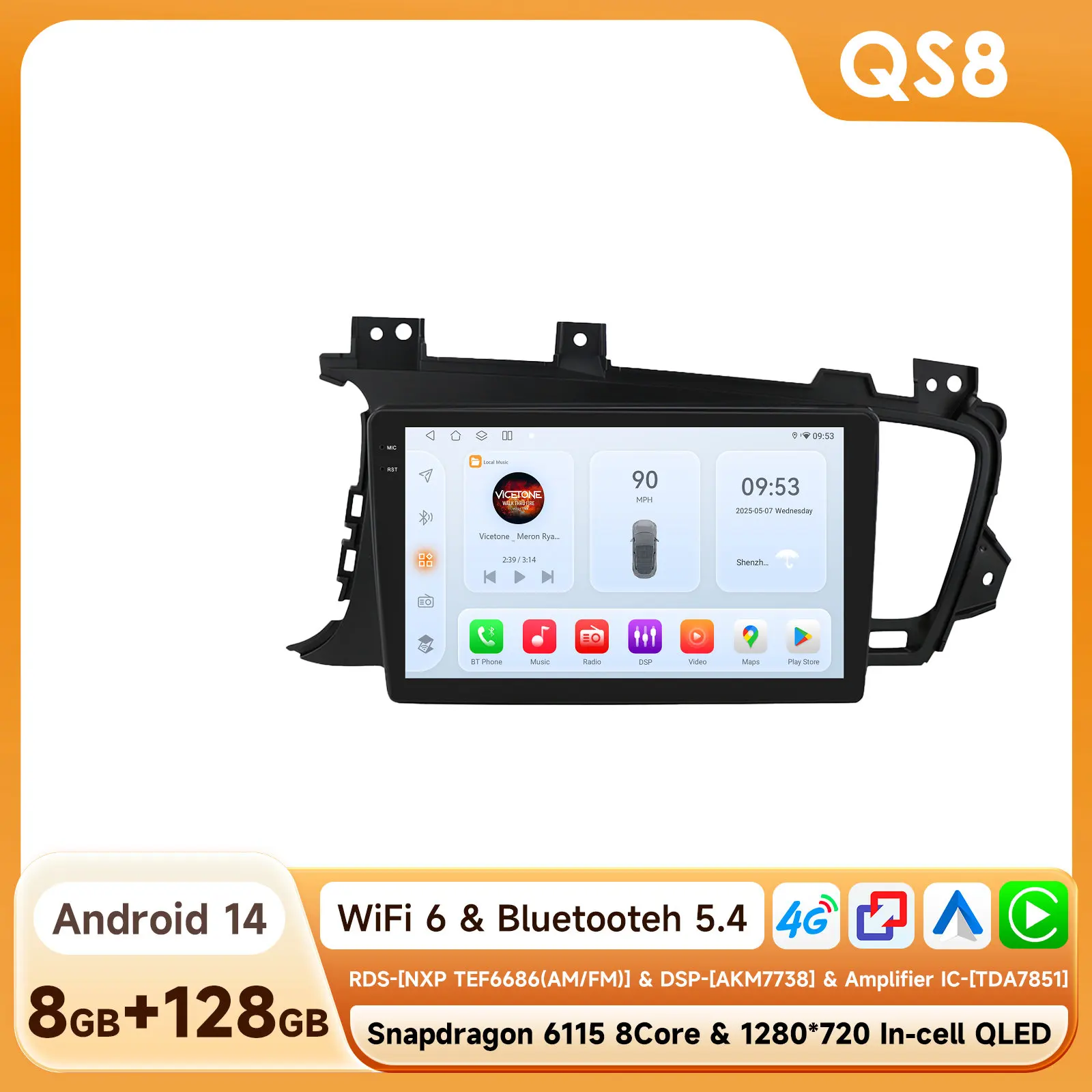Android Autoradio Multimedia Video speler Voor Kia K5 OPtima 2011 2012 2013 2014 2015 Gps Navi Stereo 4G WIFI Carplay 2din Scherm