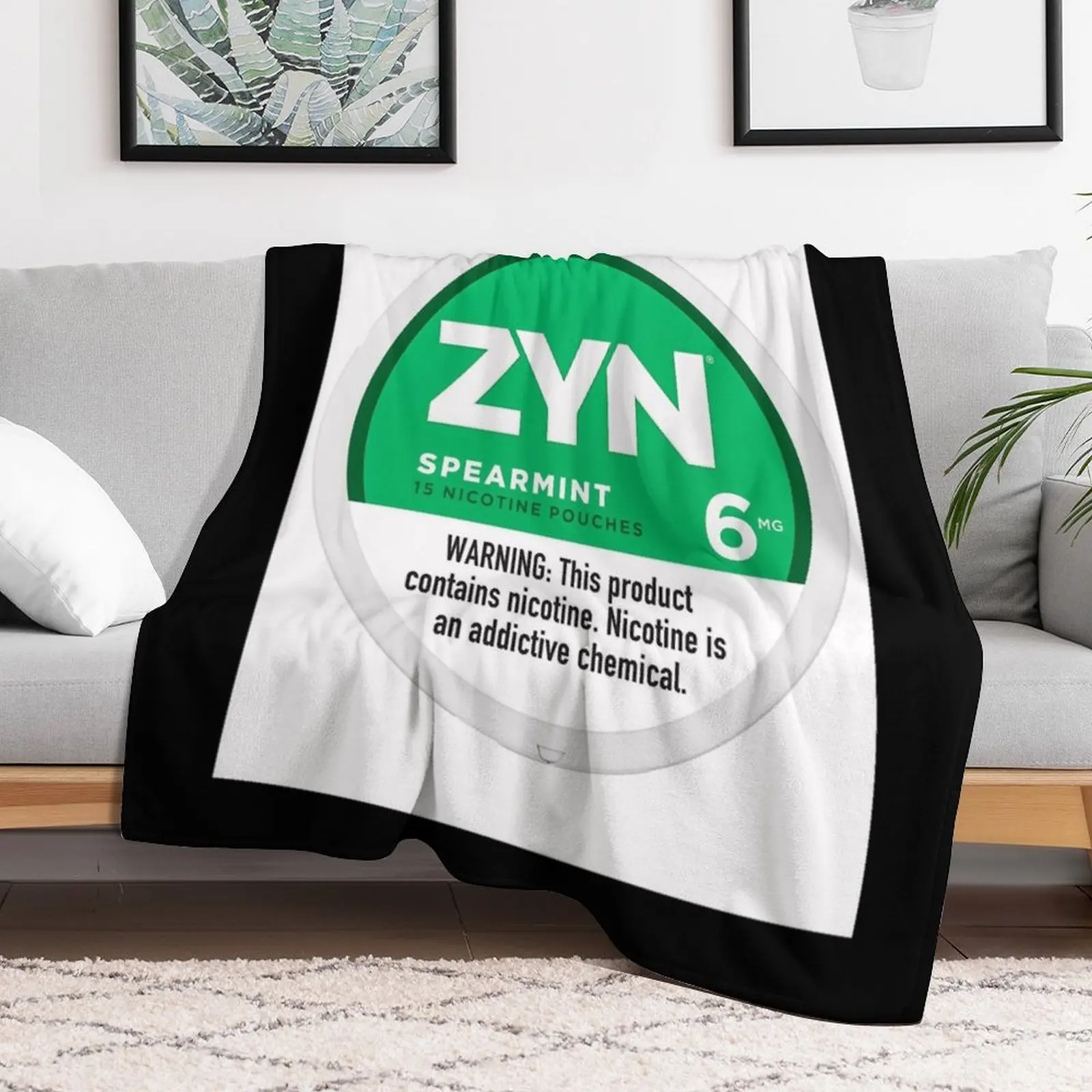 Zyn Shirt Sticker Nicotine Pouches Poster Chill Cool Mint Throw Blanket for babies Decorative Beds Thins Blankets