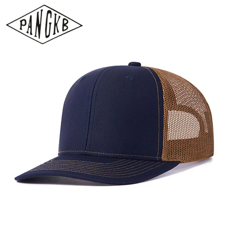 PANGKB Brand Solid Cap New quality blank mesh breathable sports baseball hat for men women adult party cycling trucker cap