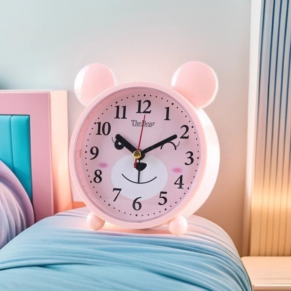 Cute Cartoon Silent Alarm Clock For Students Bedroom Desk Clock With Sweep Alarm Clocks Silent Non Ticking For Kids Desk Clock