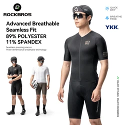 ROCKBROS Cycling Jersey MTB Breathable Wicking Quick-Dry Cycling Clothing Gold Label Reflective Short-Sleeved Summer Jersey