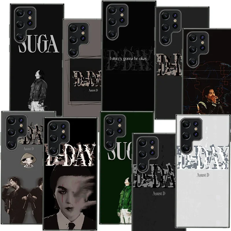 D-DAYs SUGA Clear Phone Case For Samsung Galaxy S21 S20 S23 FE S24 S22 Ultra Capa S10 S9 S8 Plus S10E Cover Shell Coque