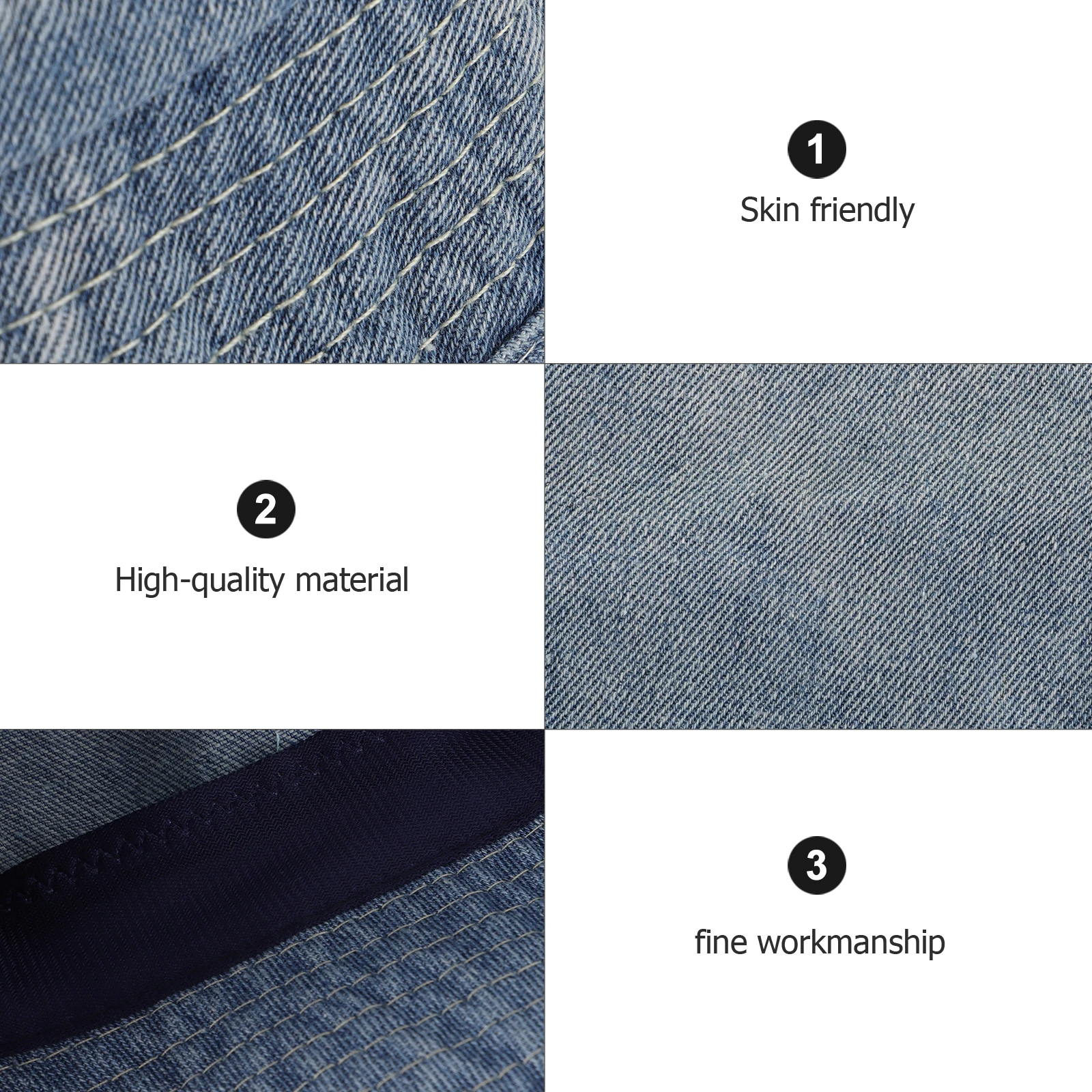 

Cotton Bucket Hat Sun Visor Outdoor Headwear Vintage Denim Cap Summer Sunshade Wide Brim Hats For Men Women Spring Autumn Winter