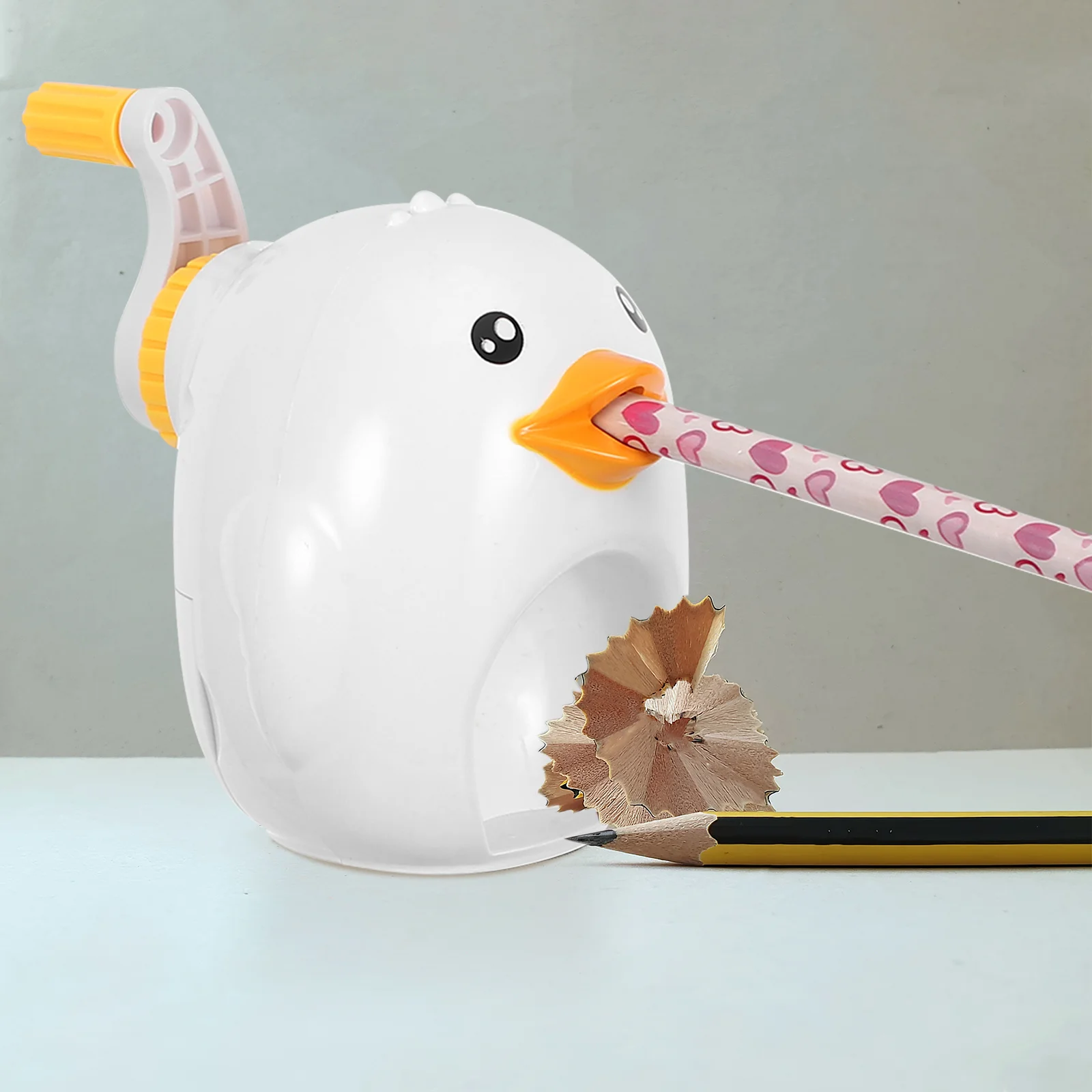 

Duck Shaped Pencil Sharpener for Kids Students Creative Writing Drawing Tool White Lightweight Office School Supplies