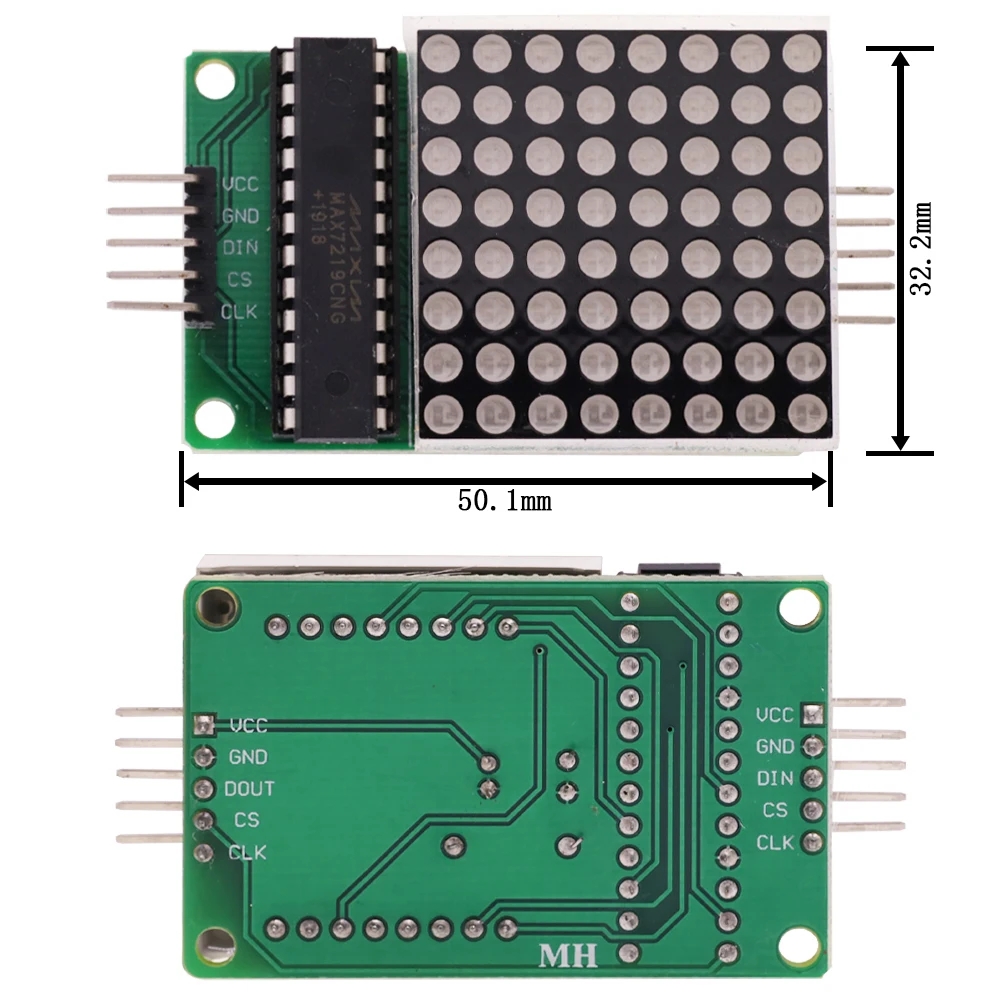 MAX7219 وحدة مصفوفة نقطية وحدة تحكم دقيقة وحدة التحكم وحدة عرض 4 في شاشة واحدة مع خط 5P لاردوينو