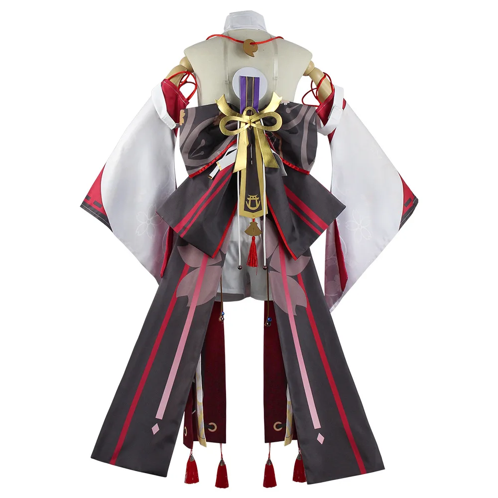 Yae Miko Cosplay Anime Genshin Impact Yae Miko Guuji Yae Cosplay Kostuum Pruik Dress Party Outfit Halloween Kostuums Voor Vrouwen