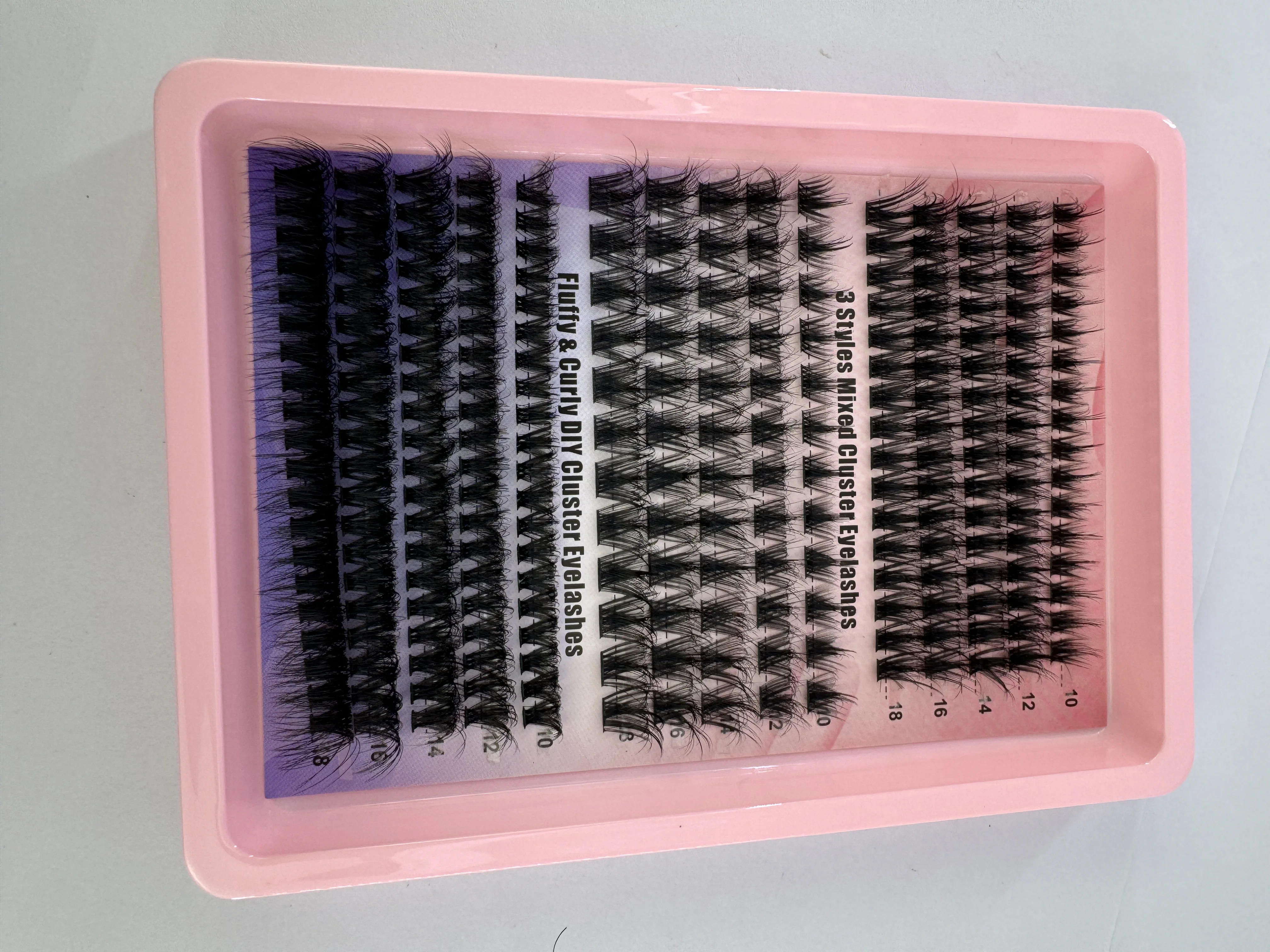 14Row 30-100D 5D رقيق سميكة جلدة مجموعات 10-18mmMix Wispy الفردية جلدة ملحقات مجموعات DIY ماكياج الرموش الصناعية